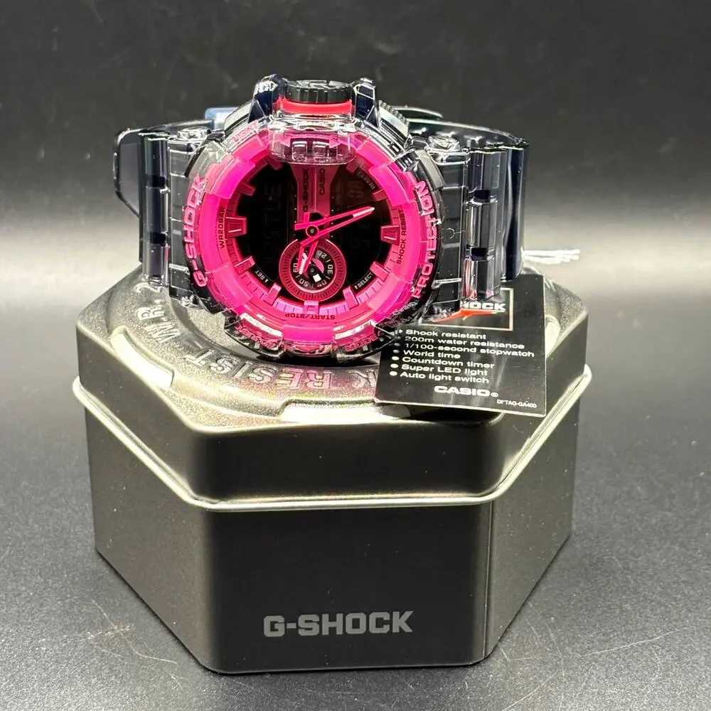 Casio G-Shock GA-400SK-1A4 Clear Pink Skeleton Analog Digital Watch NIBWT